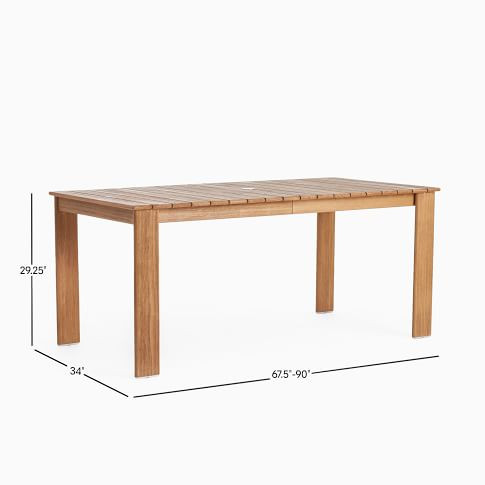 Playa Outdoor Extendable Dining Table (67.5"–90") | West Elm (US)