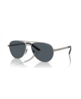 Prada Iconic Plaque Pilot Men's Sunglasses, Pr A54S - Matte Gunmetal | Macy's