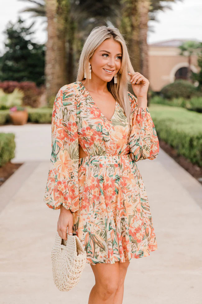 Radiant Glow Tropical Cut Out Dress | The Pink Lily Boutique