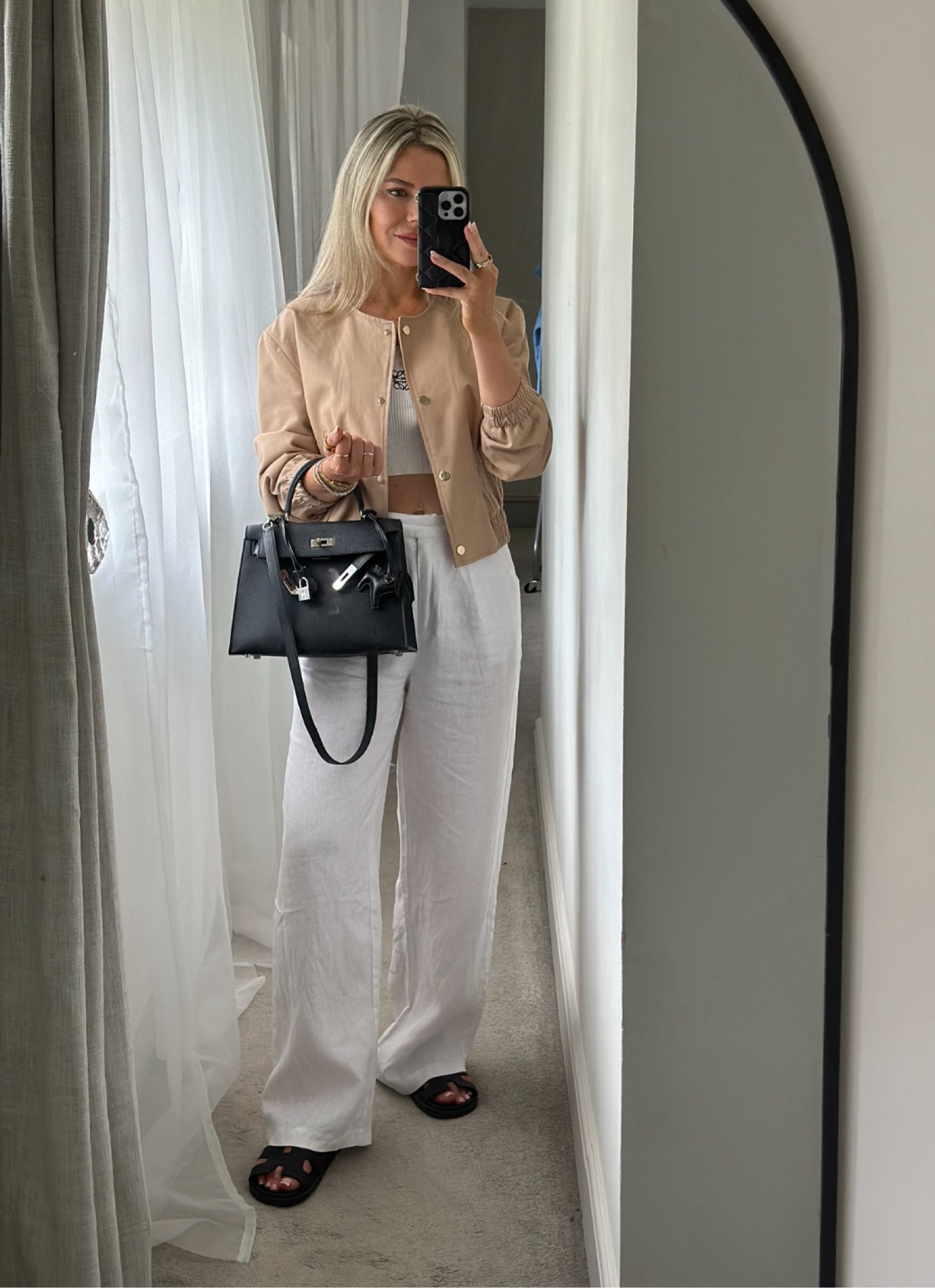 Easy outfit  🤍 #easychic #bomberjacket #summeroutfit #whitelinen #streetstyle #casualchic #neutralstyle 

#LTKsummer #LTKeurope #LTKuk