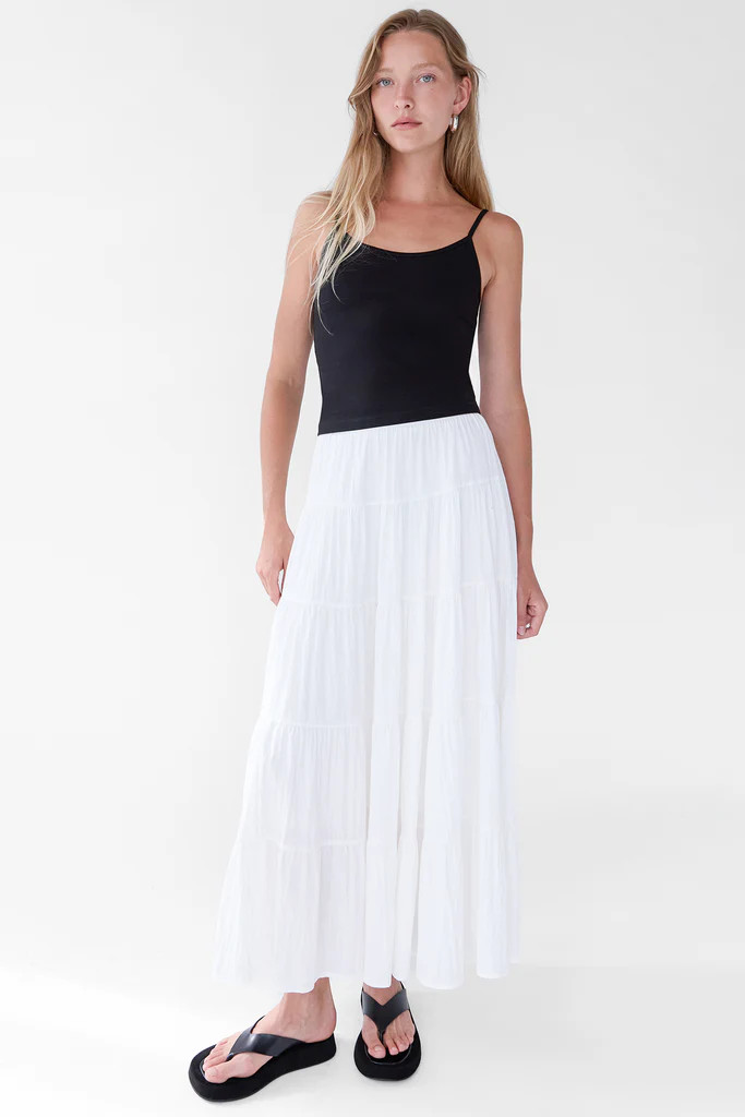 TIERED SKIRT WITH ELASTIC WAISTBAND | OAK + FORT