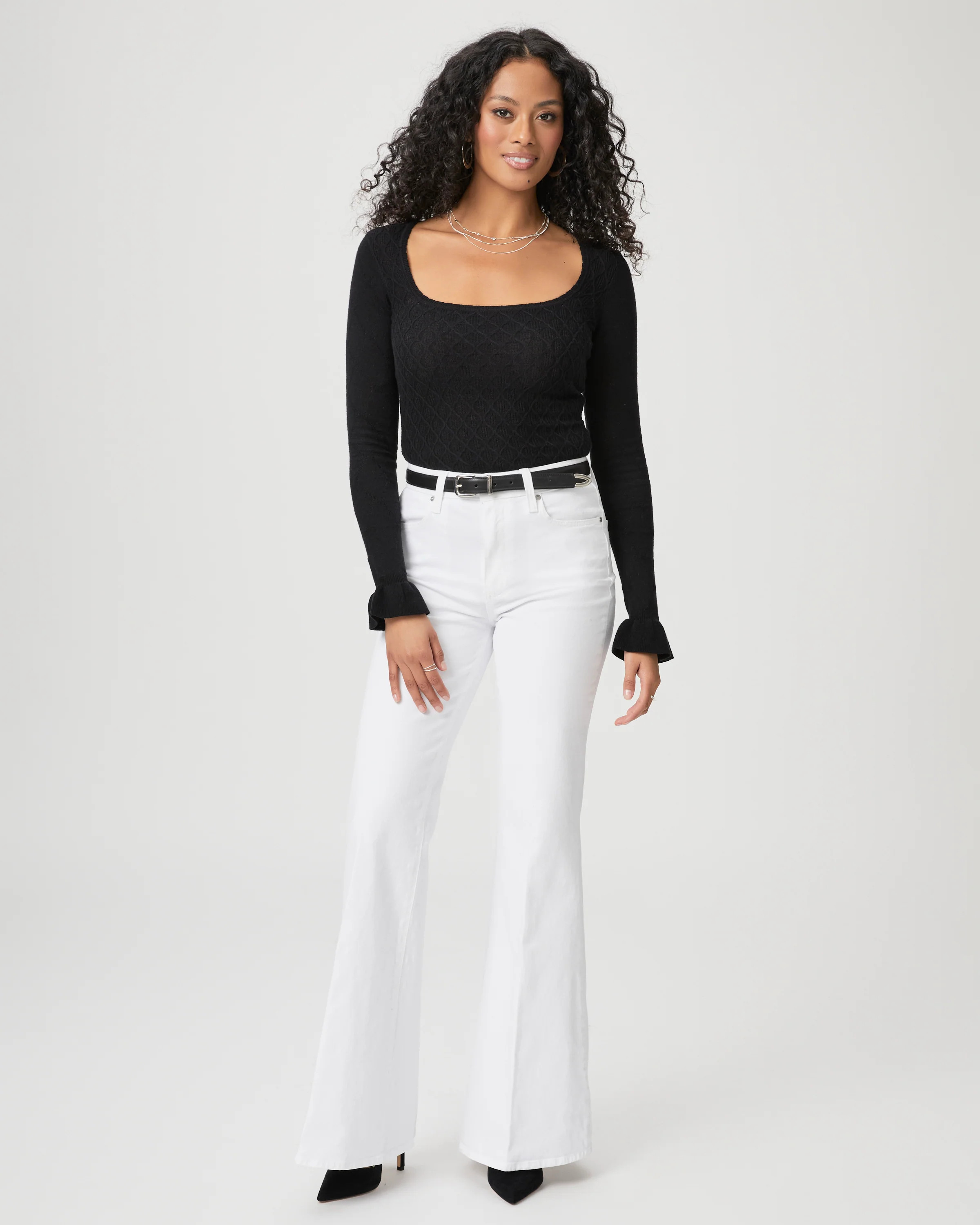 Charlie Flare Jean - Crisp White | Paige