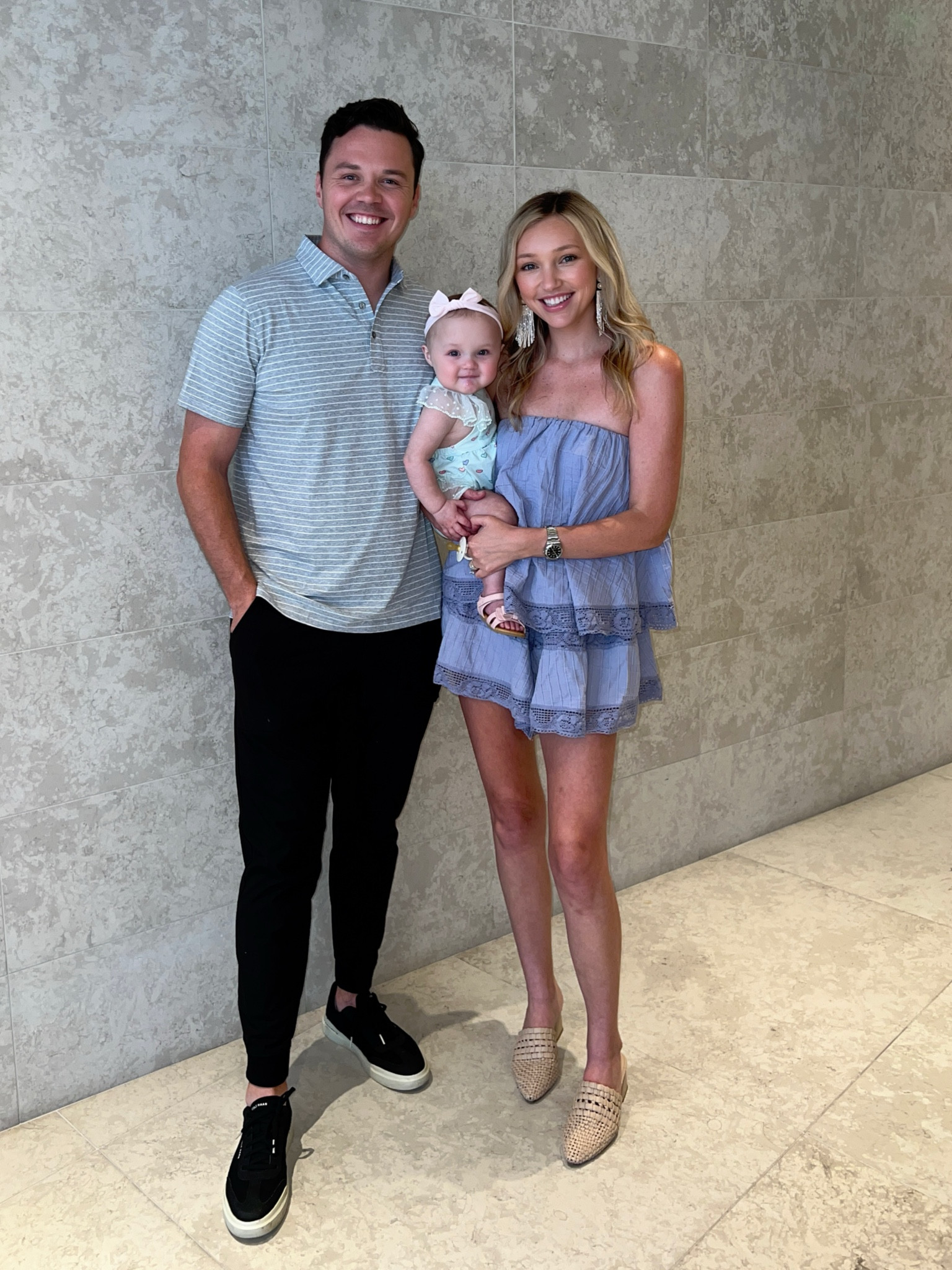 Fam date night! Romper from FP, runs just the slightest “big” but so cute!! I love how girly it is. Earrings are a statement and a must. Romper is a size small

#LTKSeasonal #LTKFamily #LTKStyleTip