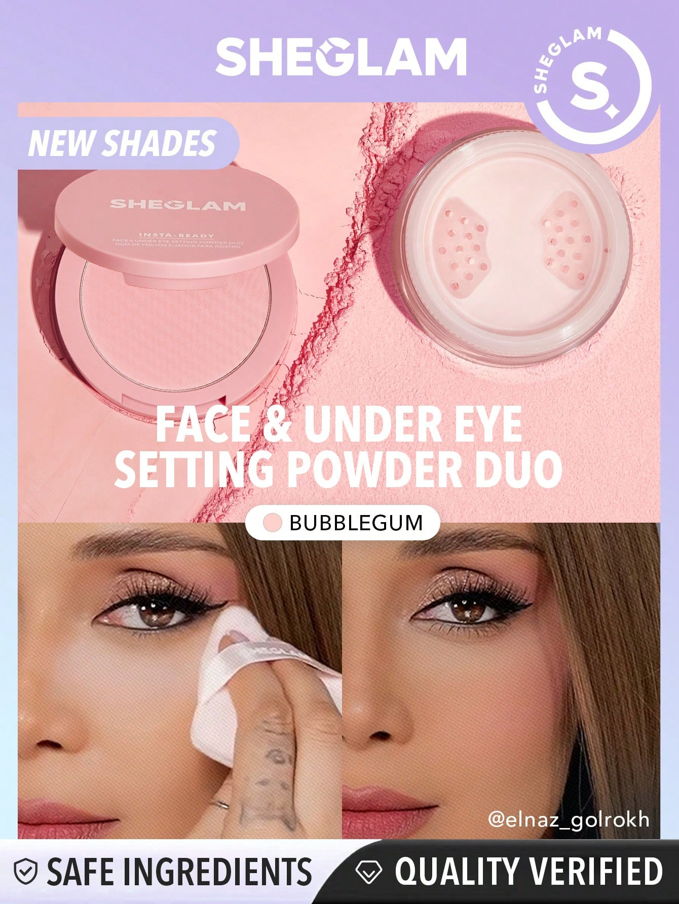 SHEGLAM Insta-Ready Face & Under Eye Setting Powder Duo-Bubblegum | SHEIN
