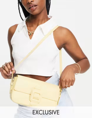 Glamorous Exclusive shoulder bag with tonal hardware in butter yellow | ASOS (Global)