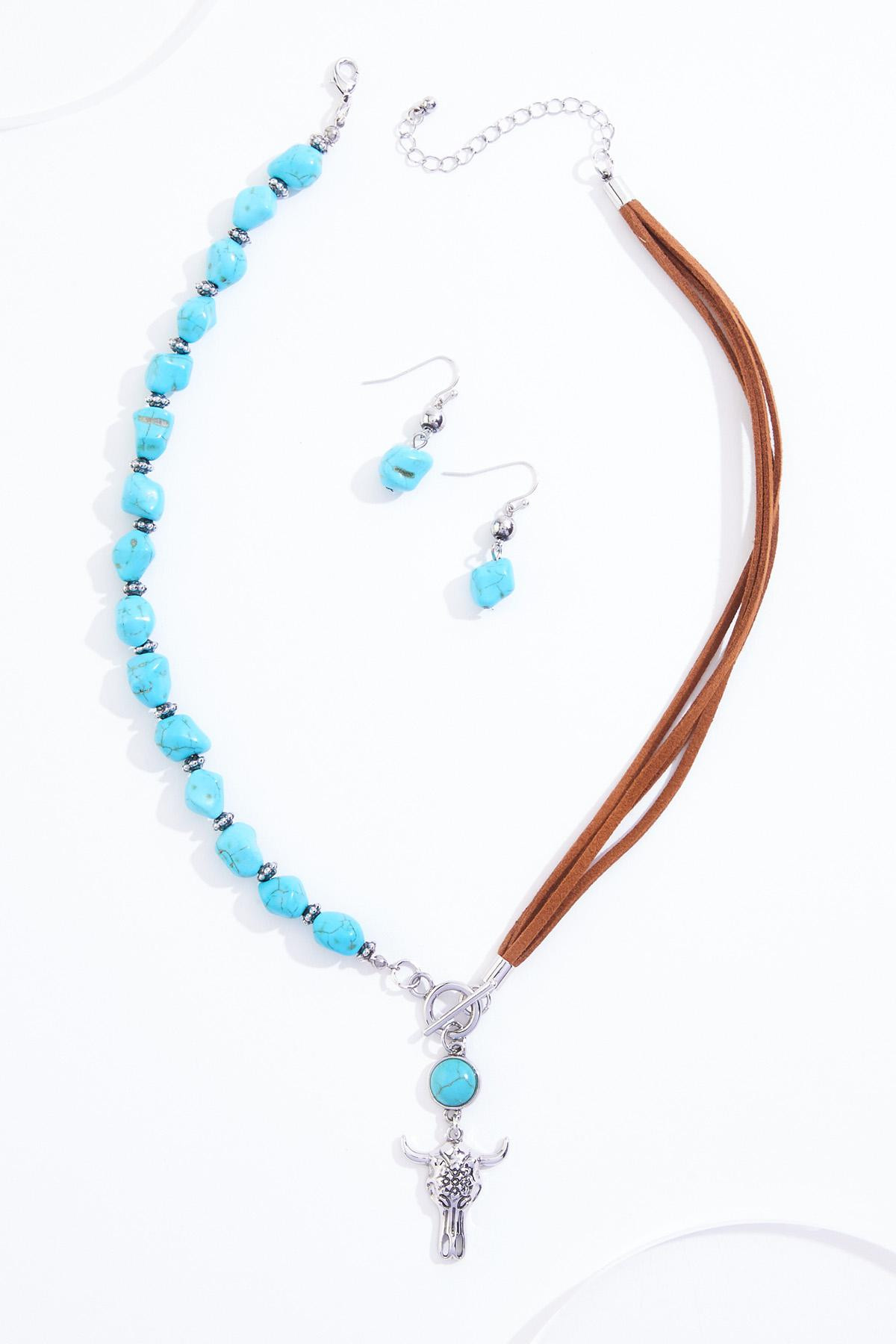 Semi- Precious Western Turquoise Necklace Set | Cato Fashions
