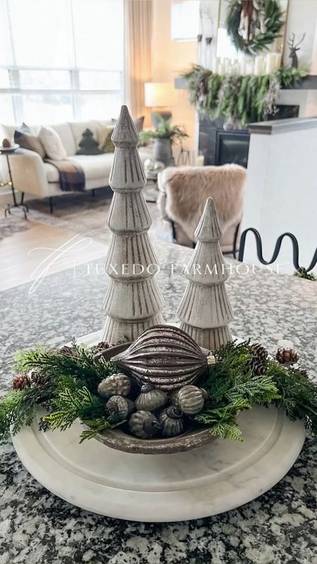 These wooden Christmas trees are so fun to style! Place on a tray and add a bowl full of ornaments or pinecones and a little greenery and you are all set.

#LTKhome #LTKfindsunder50 #LTKHoliday