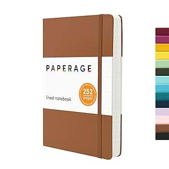 PAPERAGE Lined Journal Notebook, (Cognac), 252 Pages, Medium 5.6 in x 8 in - 100 GSM Thick Paper ... | Amazon (US)