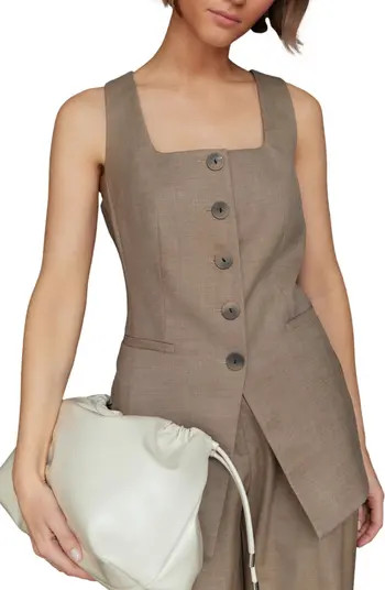 Cross Hatch Square Neck Button Through Tailored Vest | Nordstrom