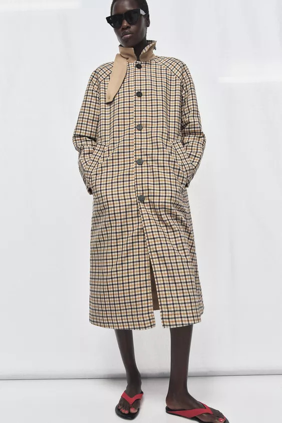 ZW COLLECTION REVERSIBLE CHECKS TRENCH COAT | Zara UK