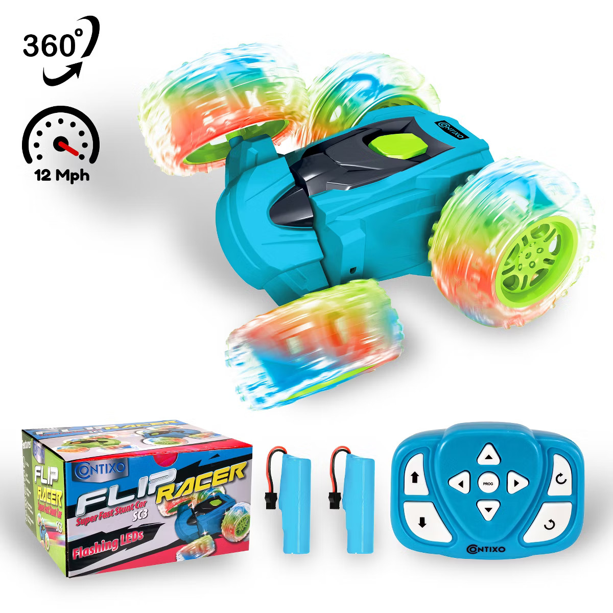 Contixo SC3 RC Stunt Car, 360° Flip & Rotate, LED Lights, Wristband Controller, All-Terrain, Age... | Target