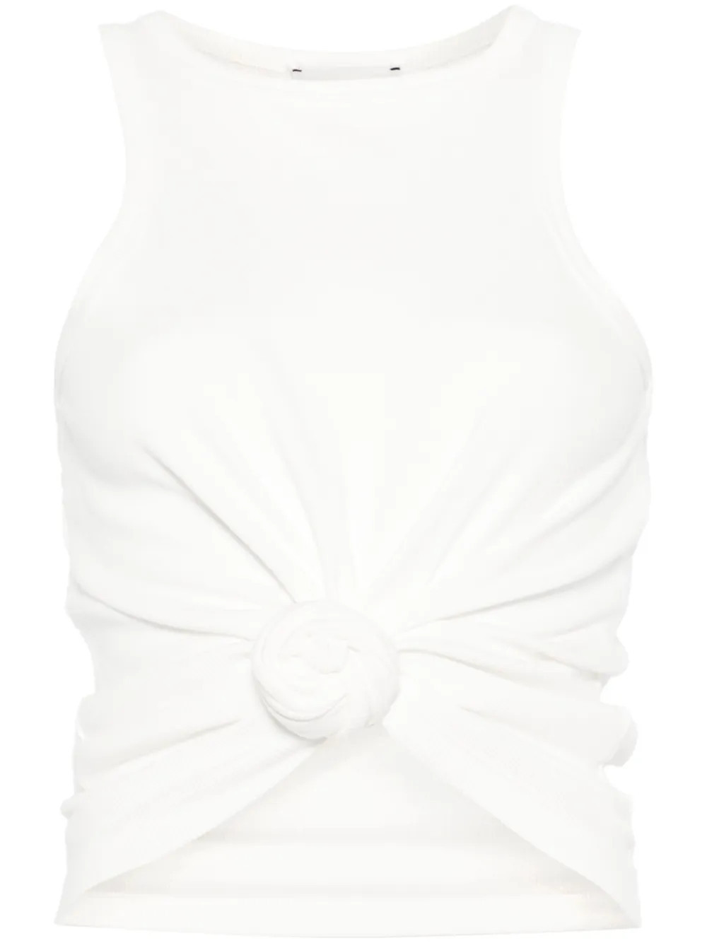 Magda Butrym rose-appliqué tank top - White | Farfetch Global