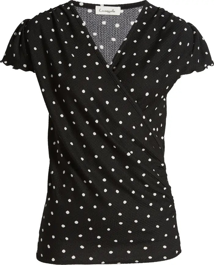 Polka Dot Faux Wrap T-Shirt | Nordstrom