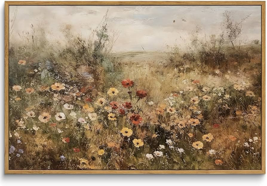 Framed Canvas Wall Art Vintage Decor, Large Vintage Painting Wall Art Prints, Landscape Wall Art ... | Amazon (US)