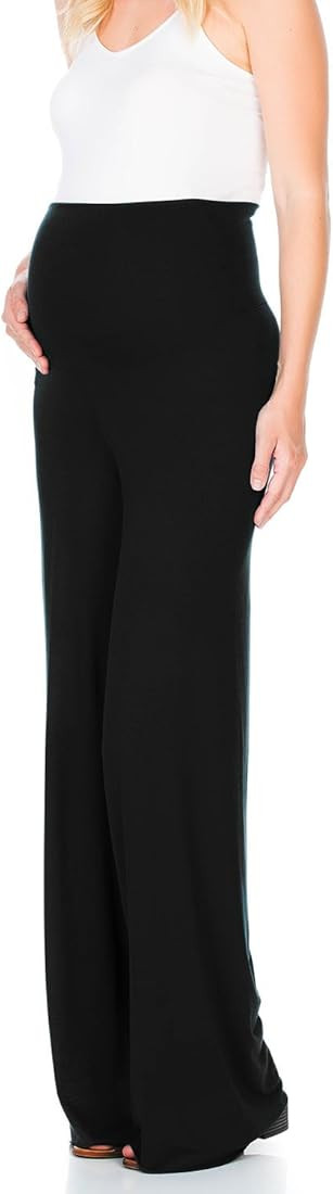 My Bump Women's Maternity Casual Bohemian Damask Palazzo Pants W/Tummy Control | Amazon (US)