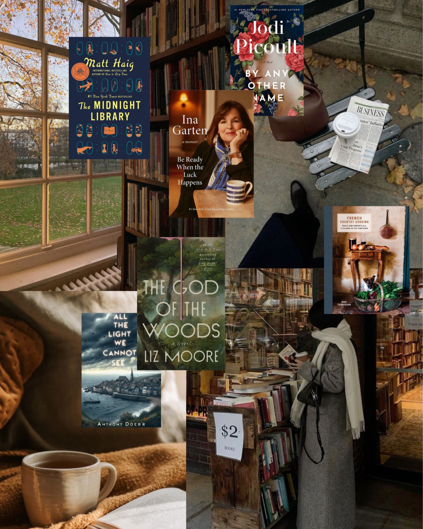 Fall Reading | Book Club | Cozy | Page Turners | Midnight Library | Matt Haig | Be Ready When the Luck Happens | Ina Garten | By Any Other Name Jodi Picoult | French Country Cooking | Mimi Thorisson | The God of the Woods | Liz Moore | All the Light We Cannot See | Anthony Doerr | Autumn

#LTKcanada #LTKgiftguide #LTKautumn