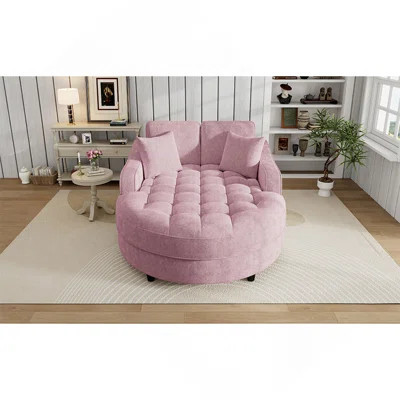 55" Modern Chaise Lounge Sofa Bed Upholstered Sofa Couch With Tufted Seat And Detachable Pillows For Living Room | Wayfair North America