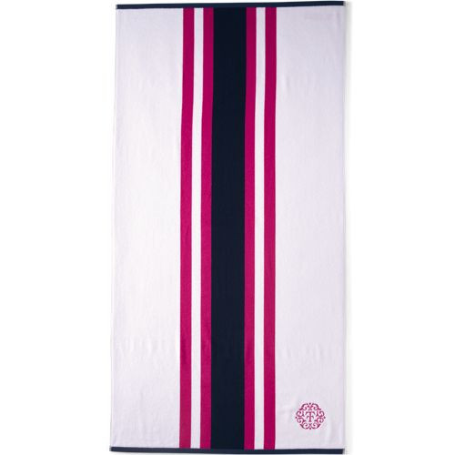 LE x T and T Twin Stripe Beach Towel - Lands' End - Pink | Lands' End (US)