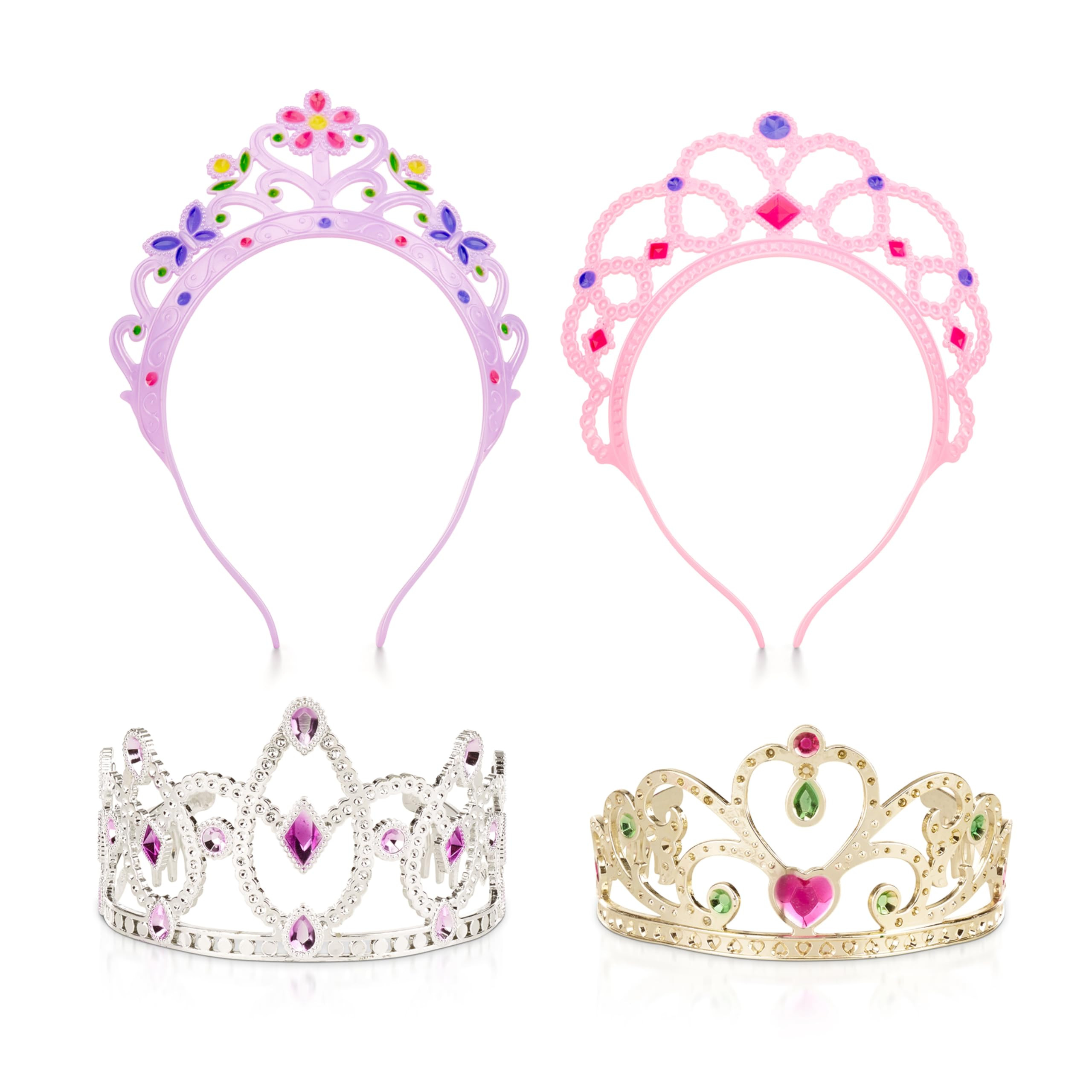 Melissa & Doug Dress-Up Tiaras Play Set for Kids (4-Piece) – Pretend Princess Crowns for Costum... | Amazon (US)