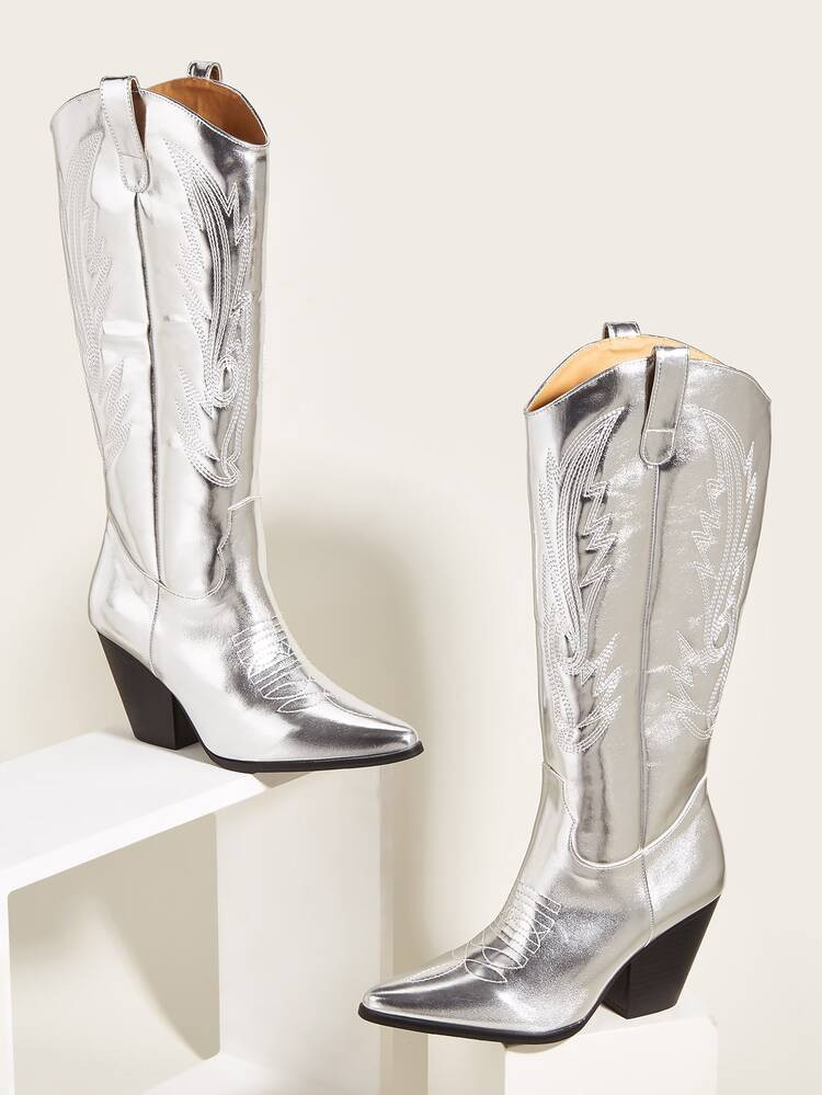 New
     
      Striped Pattern Western Boots | SHEIN