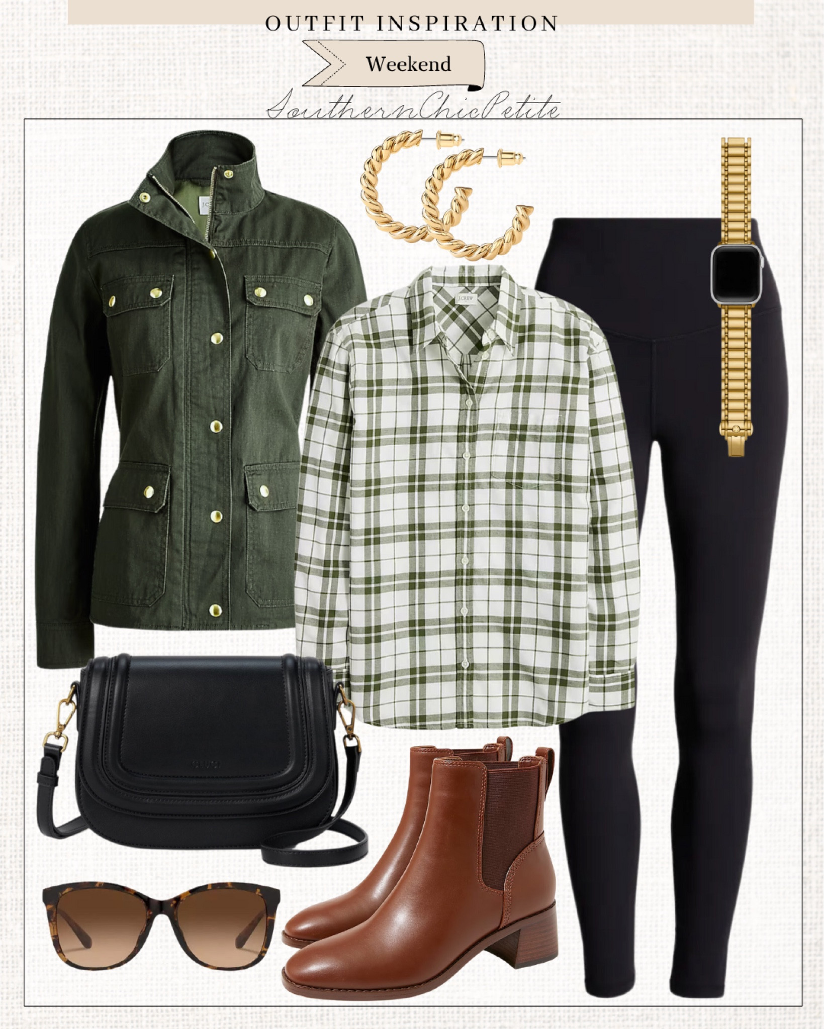 Fall Outfit • Utility Jacket • Leggings • Chelsea Boots • Amazon Bag • Plaid Shirt 

#LTKShoeCrush #LTKOver40 #LTKFindsUnder50