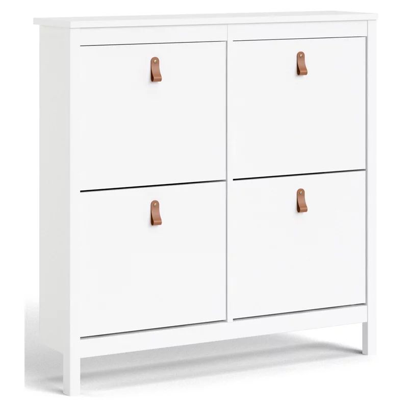 Pemberly Row 4 Drawer Wood Shoe Cabinet in White | Walmart (US)