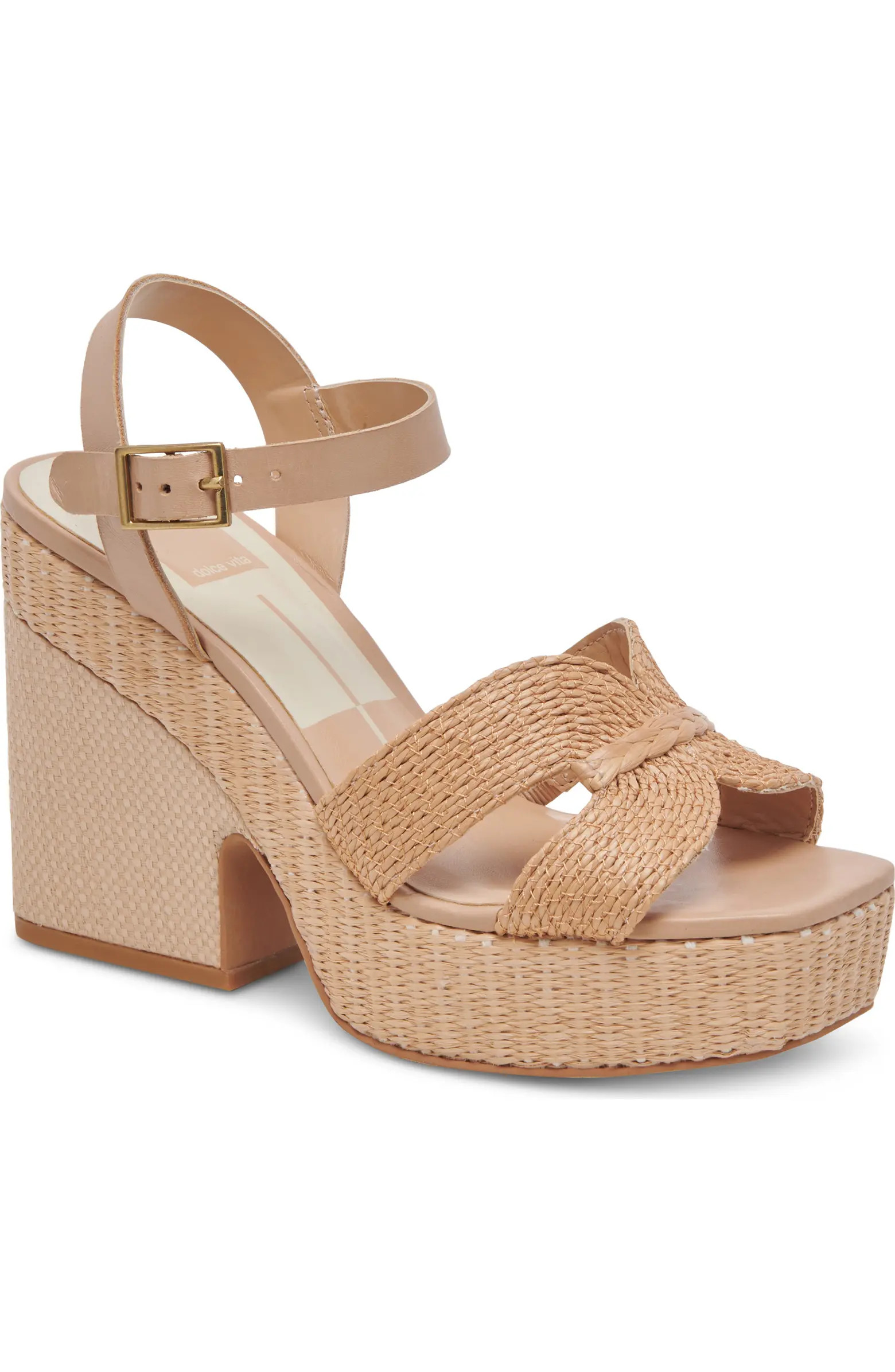 Cale Woven Raffia Platform Sandal (Women) | Nordstrom