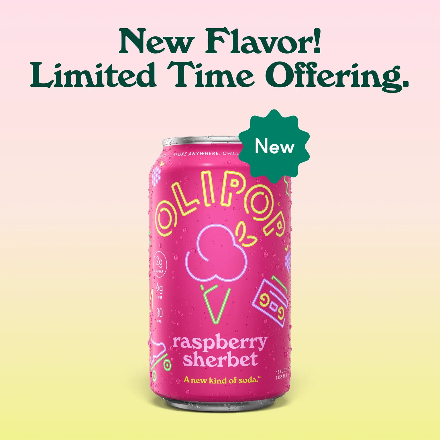 Raspberry Sherbet | OLIPOP