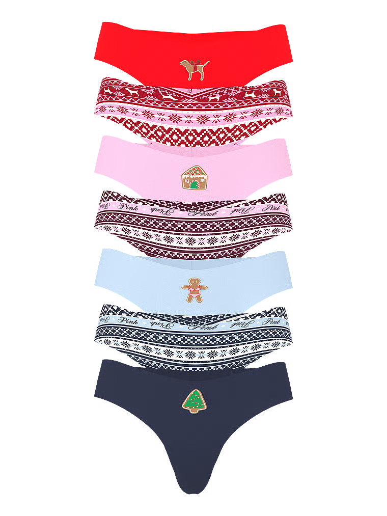 Buy 7-Pack No-Show Thong Panties, Holiday Fair Isle Pack - Order Panties online - Victoria's Secr... | Victoria's Secret (US / CA )