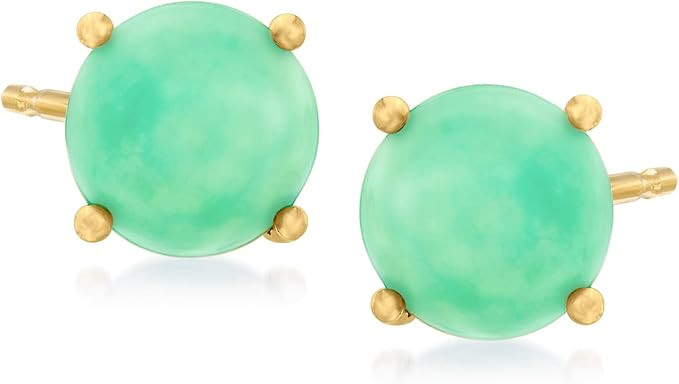 Ross-Simons Jade Stud Earrings in 18kt Gold Over Sterling | Amazon (US)