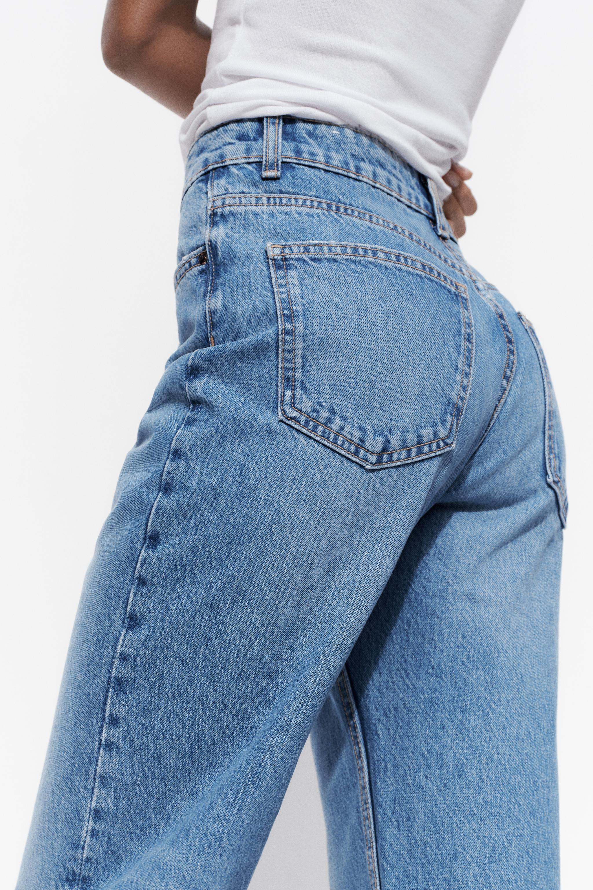 HIGH-WAISTED TRF MOM FIT JEANS | Zara US