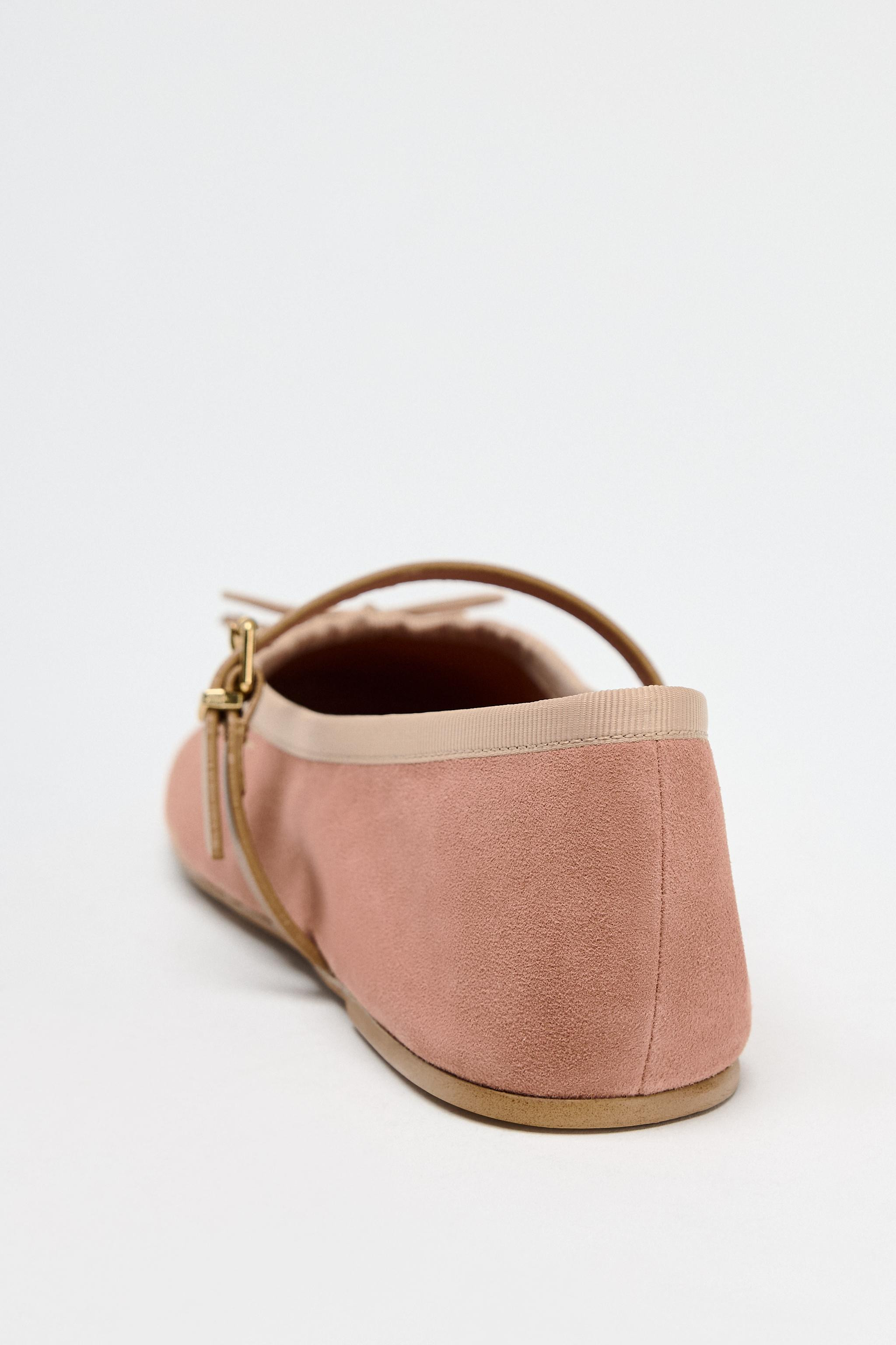 SUEDE BALLERINAS WITH STRAP | Zara UK