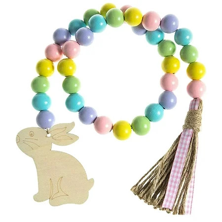 Pisexur Easter Decorations Easter Wood Bead Garland With Tassels And DIY Tag Home Beads Vintage K... | Walmart (CA)