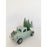 Blue Farmhouse Truck Christmas Decor - Tiered Tray Pick Up Tree | Etsy (US)