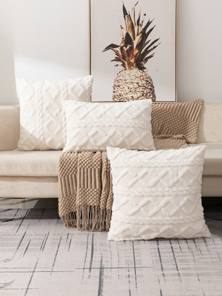 1pc Geometric Jacquard Cushion Cover Without Filler | SHEIN