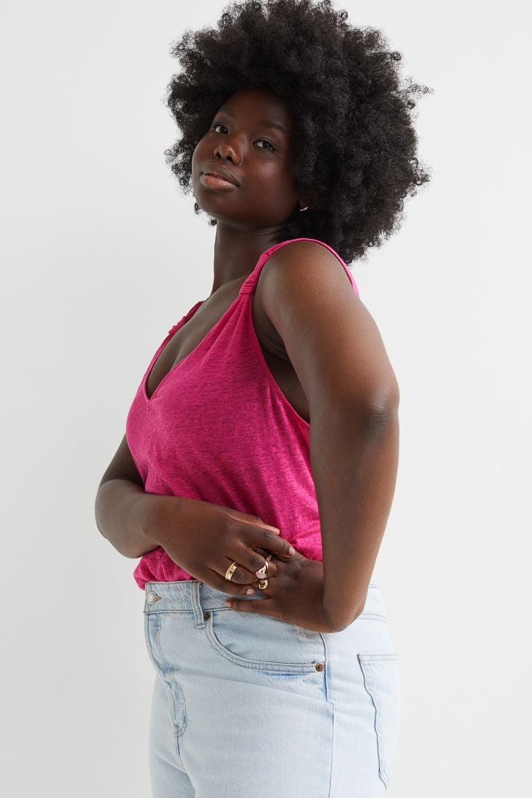 Linen V-neck Top | H&M (US + CA)