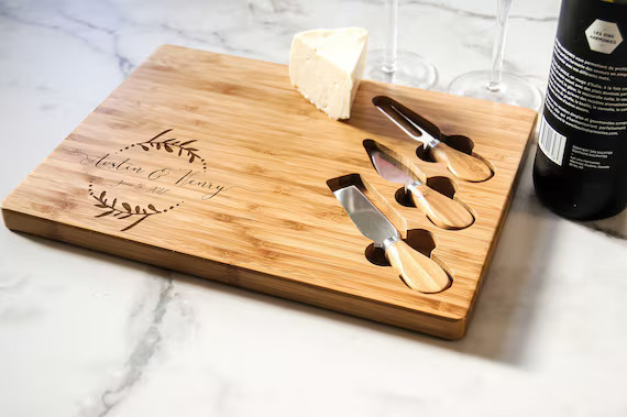 Personalized cheese board set, Custom cheese board set, Engraved cutting board, Wedding gifts, Gi... | Etsy (US)