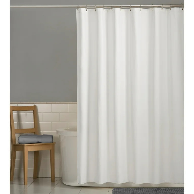 Water Repellent Fabric Shower Curtain Liner, White - Mainstays - Walmart.com | Walmart (US)