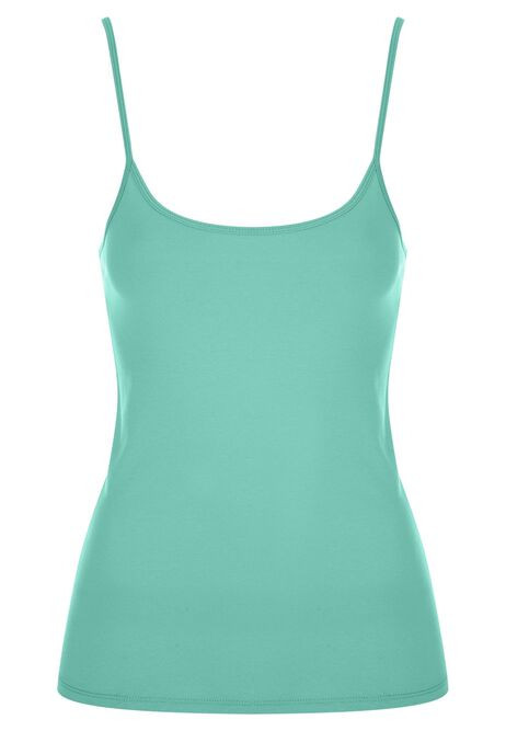 Womens Green Plain Stretch Cami Vest | Peacocks