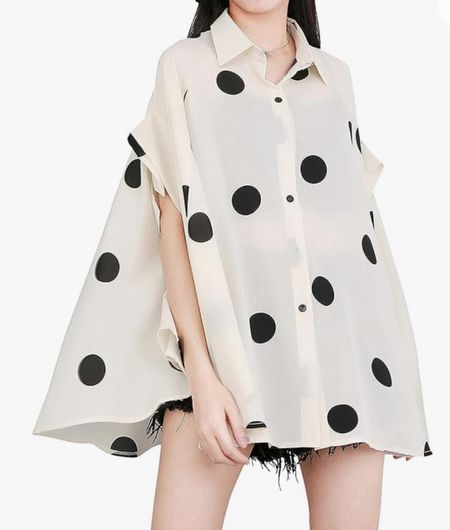 Love this oversized polka dot shirt! 
🔗outfit linked on Amazon 

#LTKStyleTip #LTKSeasonal #LTKFindsUnder50