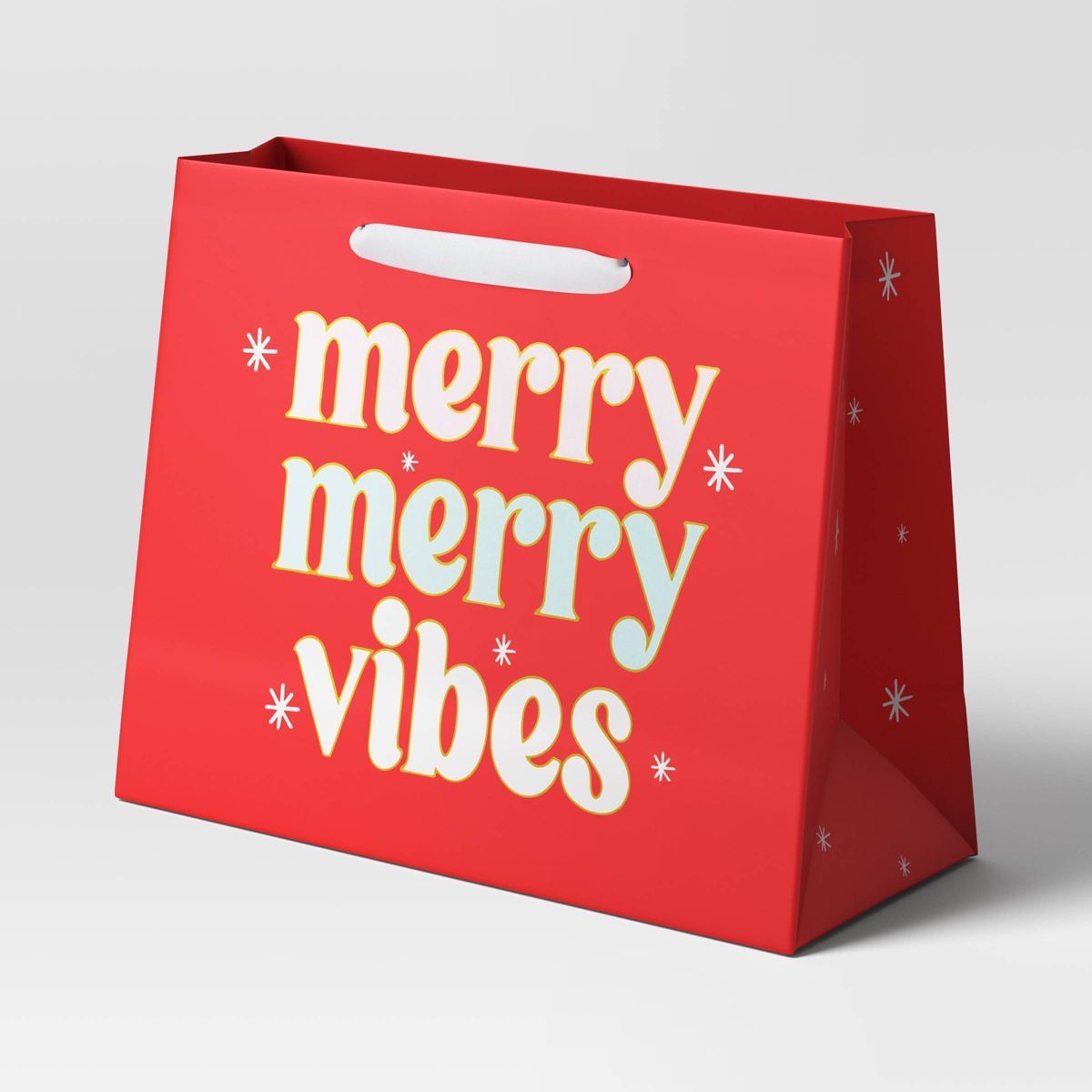 Vogue 'Merry Merry Vibes' Christmas Gift Bag Red - Wondershop™ | Target
