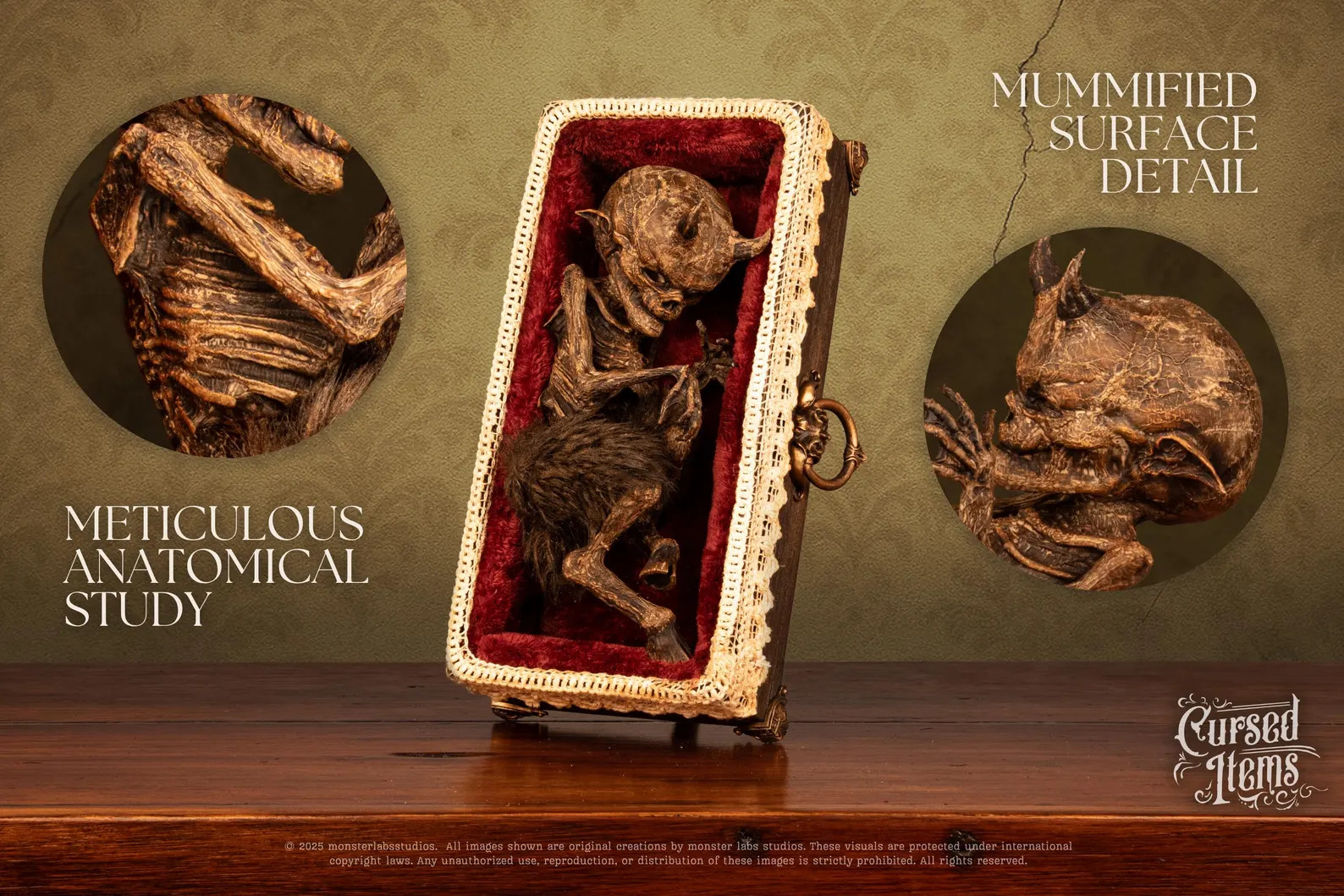 Mummified Satyr Specimen in Gothic Coffin – Cryptid Relic Display - Etsy | Etsy (US)