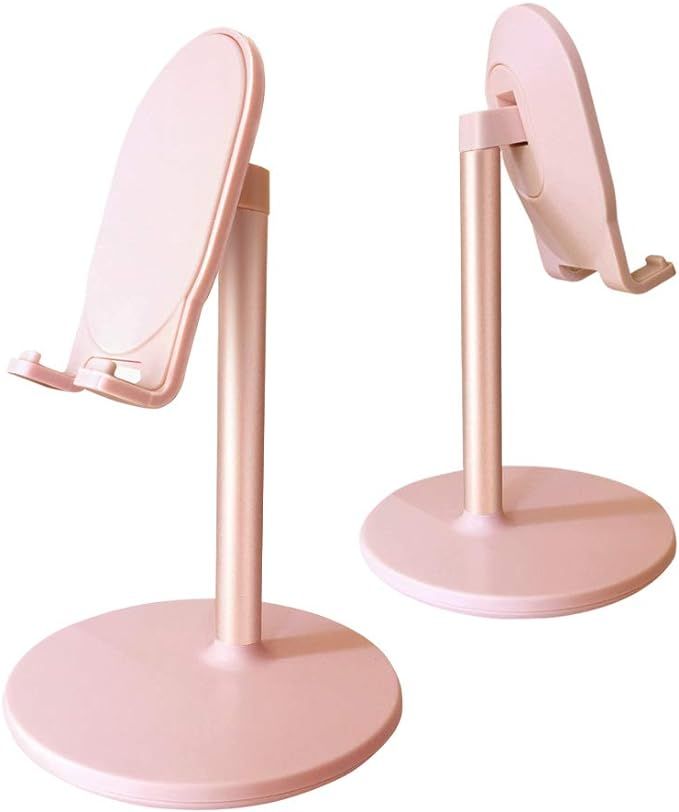 Adjustable Cell Phone Stand for Desk, Hands-Free Cell Phone Holder (Pink) | Amazon (US)