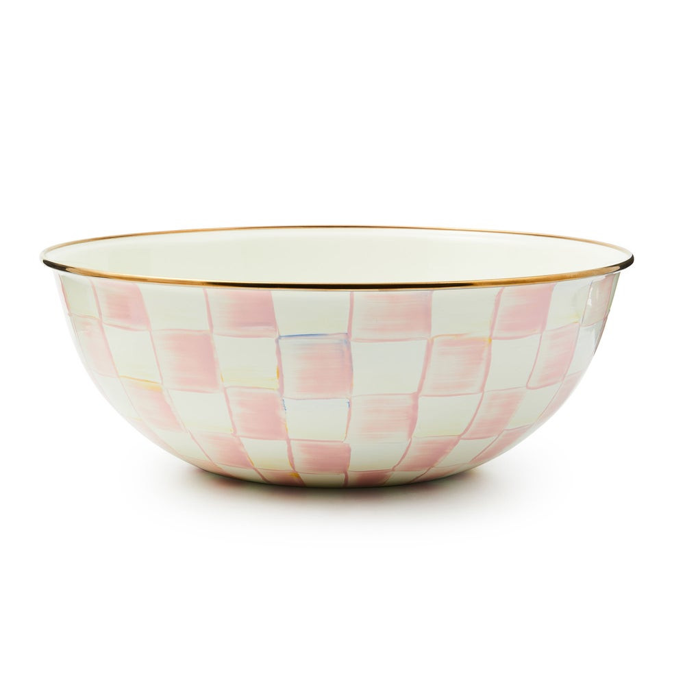 Rosy Check Enamel Everyday Bowl | MacKenzie-Childs