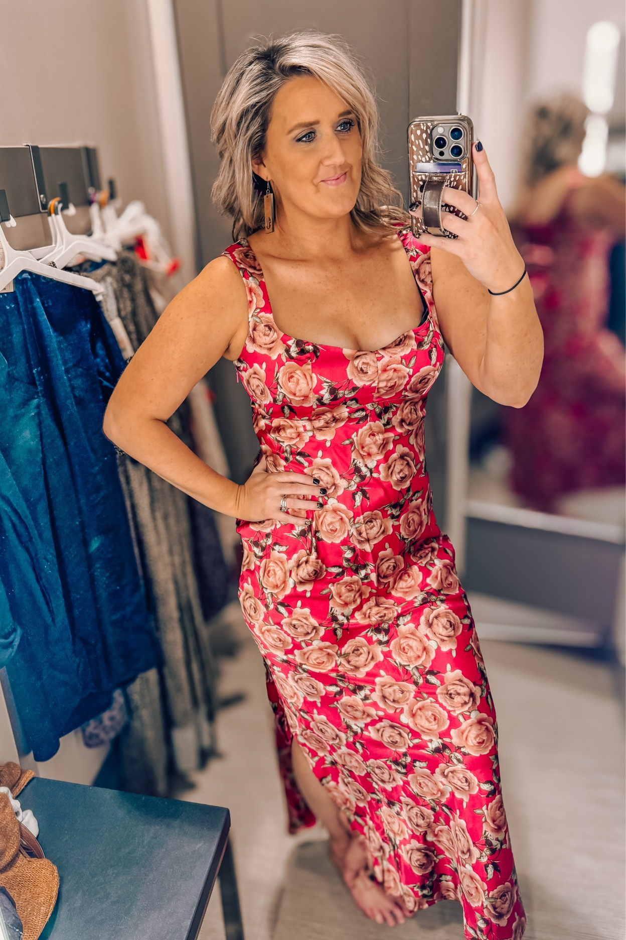Wasn’t sure about this floral dress on the hanger but something kept telling me to try it on. So glad I did. It’s gorgeous and so flattering. Perfect for Spring or a date night outfit for Valentine’s Day. 

Wearing a size large in this dress. Size up 1 size. It has no stretch in it. 

#LTKSeasonal #LTKOver40 #LTKMidsize
