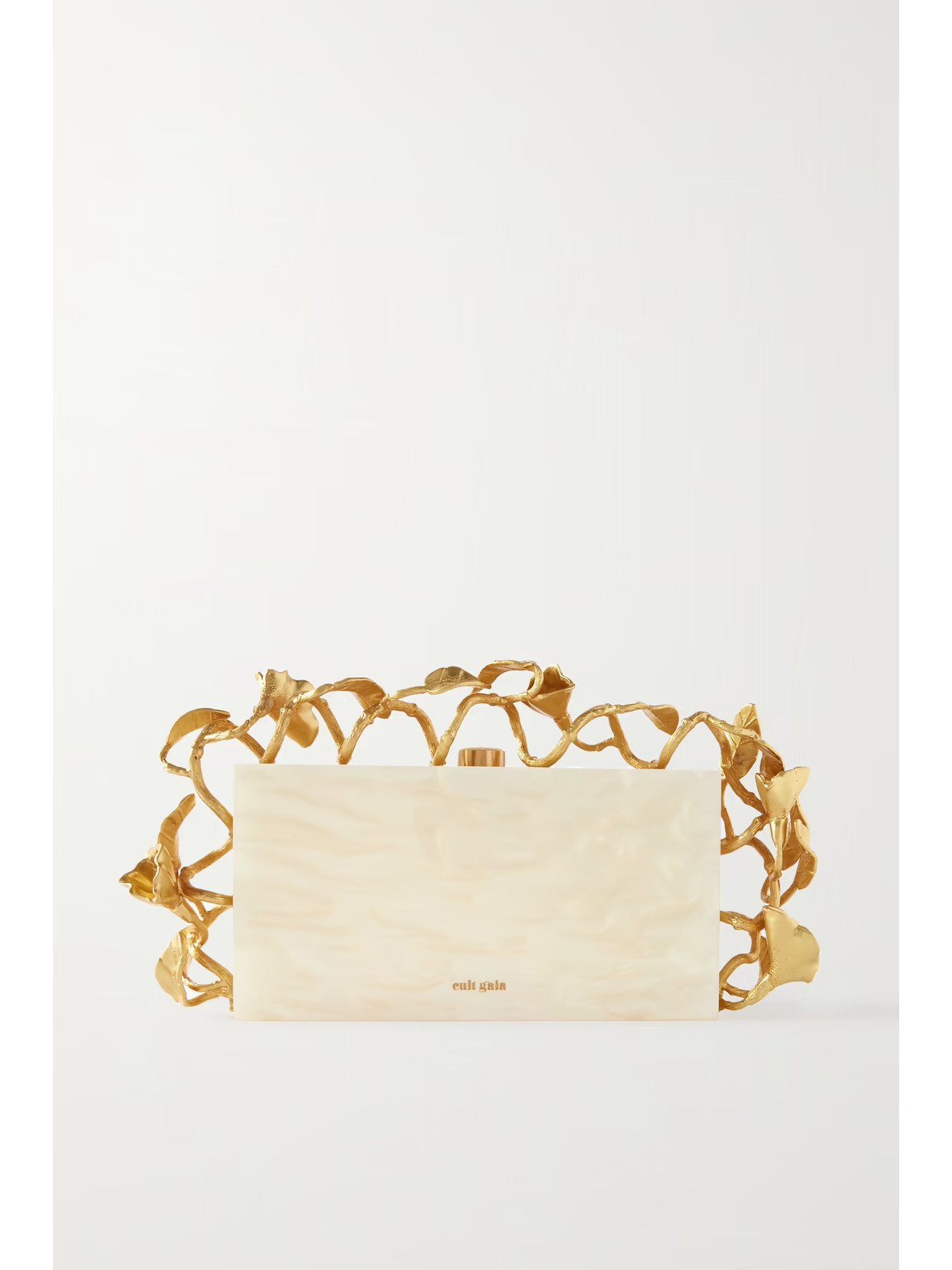 Cult Gaia - Fana Marbled Acrylic And Gold-tone Clutch - Ivory | NET-A-PORTER (UK & EU)