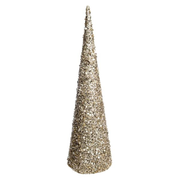 Gold Glittered Cone Tree, 30" | At Home