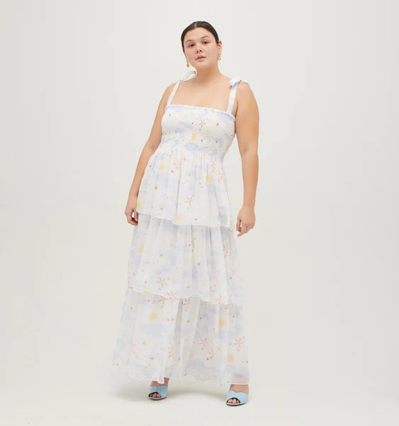 The Elise Nap Dress - Celestial Floral Georgette | Hill House Home