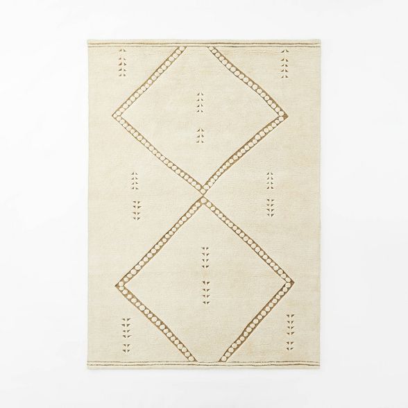 Cedar Hills Plush Geo Print Rug Cream - Threshold™ designed with Studio McGee | Target