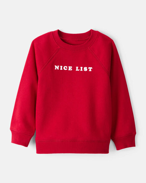 Toddler Boy DayDream Fleece Christmas Nice List Long-Sleeve Pullover Sweatshirt - Red | Carter's Inc